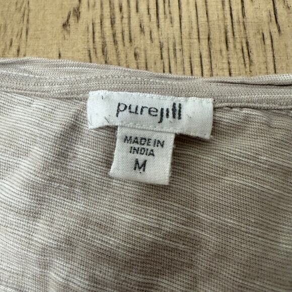 J. Jill Purejill Long Sleeve Top Tan Medium - Picture 3 of 9